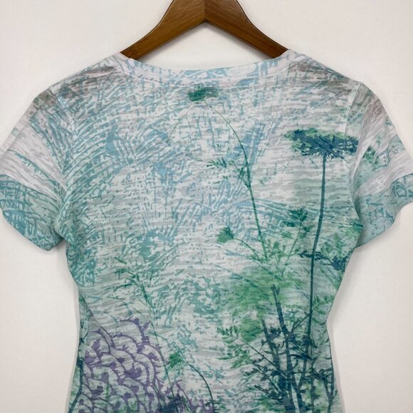 Kuhl T-Shirt Women's M Multicolor Short Sleeve Nature Print Made in USA - Picture 7 of 8